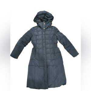 Cole Haan Women's Long Quilted Puffer Coat Down Jacket, Graphite Grey, Medium